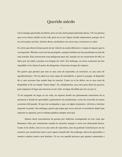 Querido miedo